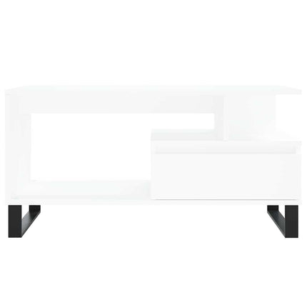 Soffbord vit 90x49x45 cm konstruerat trä