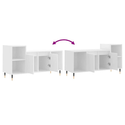 Tv-bänk vit 100x35x55 cm konstruerat trä