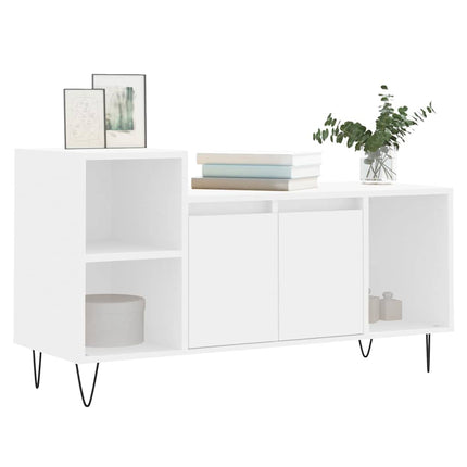 Tv-bänk vit 100x35x55 cm konstruerat trä