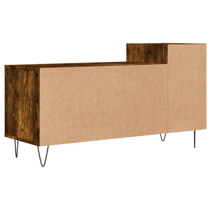 Tv-bänk rökfärgad ek 100x35x55 cm konstruerat trä