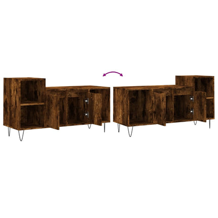 Tv-bänk rökfärgad ek 100x35x55 cm konstruerat trä
