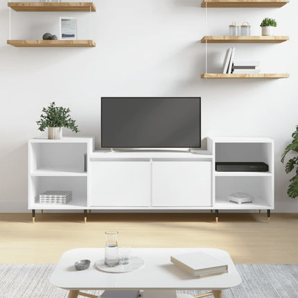 Tv-bänk vit 160x35x55 cm konstruerat trä