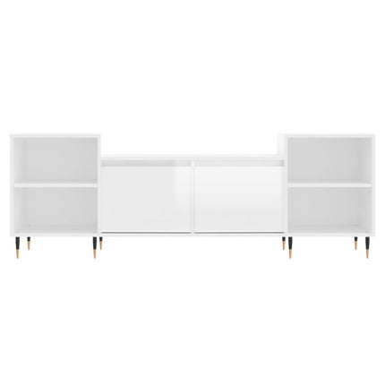 Tv-bänk vit högglans 160x35x55 cm konstruerat trä