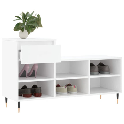 Skoskåp vit 102x36x60 cm konstruerat trä