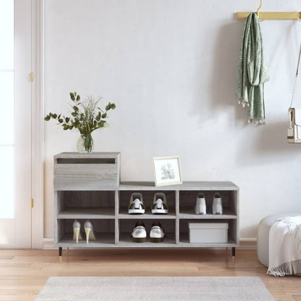 Skoskåp grå sonoma 102x36x60 cm konstruerat trä