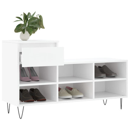 Skoskåp vit 102x36x60 cm konstruerat trä