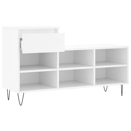 Skoskåp vit 102x36x60 cm konstruerat trä