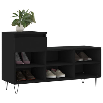 Skoskåp svart 102x36x60 cm konstruerat trä