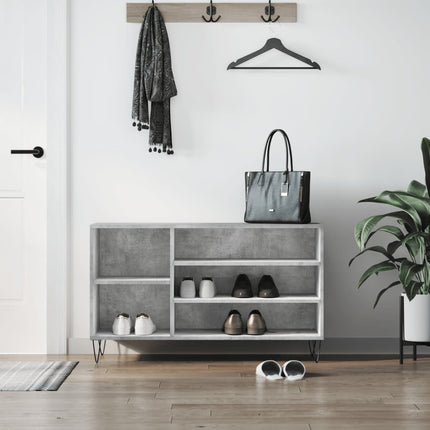 Skoskåp betonggrå 102x36x60 cm konstruerat trä