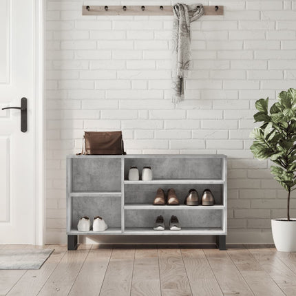 Skoskåp betonggrå 102x36x60 cm konstruerat trä