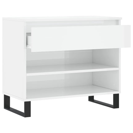 Skoskåp vit högglans 70x36x60 cm konstruerat trä