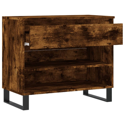 Skoställ rökfärgad ek 70x36x60 cm konstruerat trä