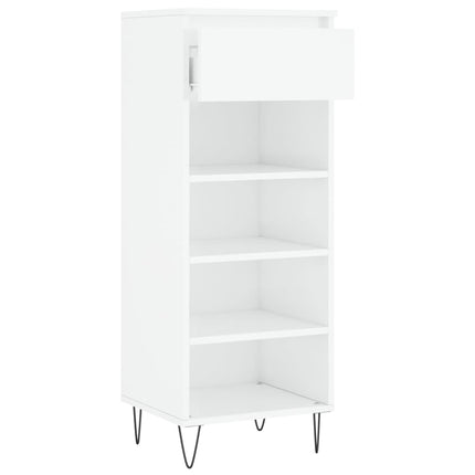 Skoskåp vit högglans 40x36x105 cm konstruerat trä