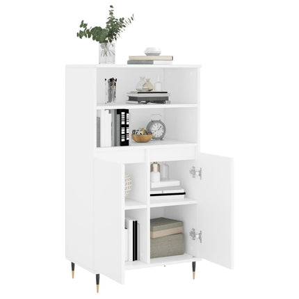 Högskåp vit 60x36x110 cm konstruerat trä