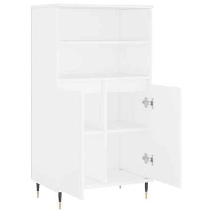 Högskåp vit 60x36x110 cm konstruerat trä