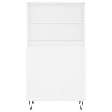 Högskåp vit 60x36x110 cm konstruerat trä