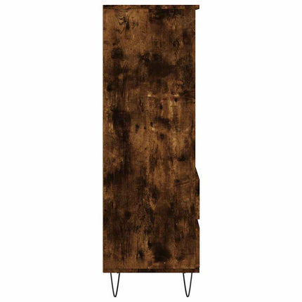 Högskåp rökfärgad ek 40x36x110 cm konstruerat trä