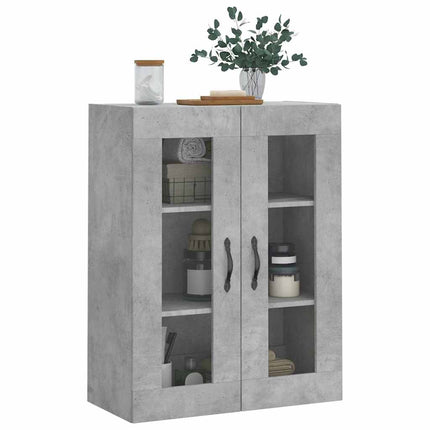 Väggskåp betonggrå 69,5x34x90 cm konstruerat trä