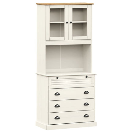 Högskåp VIGO vit 80x40x176 cm massiv furu