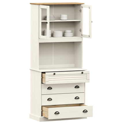 Högskåp VIGO vit 80x40x176 cm massiv furu