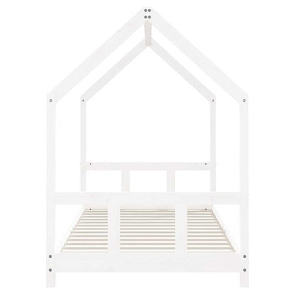 Sängram för barnsäng vit 90x200 cm massiv furu