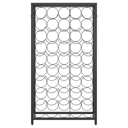 Vinställ för 45 flaskor svart 54x18x100 cm smidesjärn