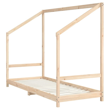 Sängram för barnsäng 2x(80x200) cm massiv furu
