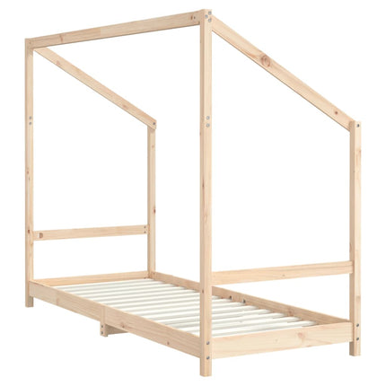 Sängram för barnsäng 2x(80x200) cm massiv furu
