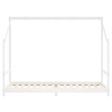 Sängram för barnsäng vit 2x(80x200) cm massiv furu