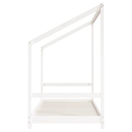 Sängram för barnsäng vit 2x(90x200) cm massiv furu