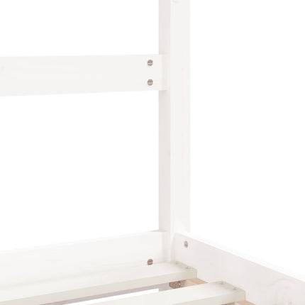 Sängram för barnsäng vit 2x(90x200) cm massiv furu