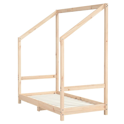 Sängram för barnsäng 2x(70x140) cm massiv furu