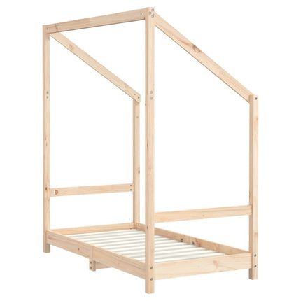 Sängram för barnsäng 2x(70x140) cm massiv furu