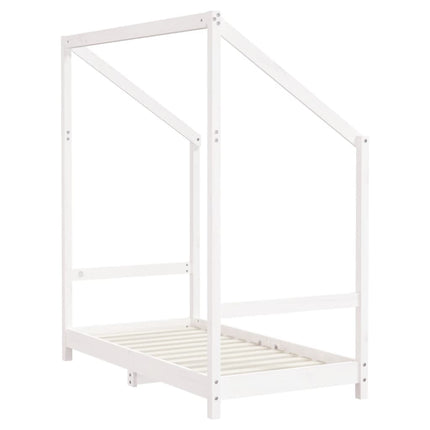 Sängram för barnsäng vit 2x(70x140) cm massiv furu