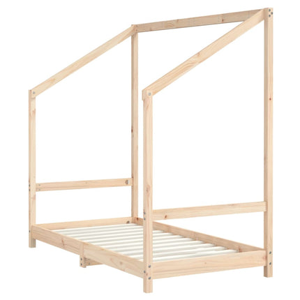 Sängram för barnsäng 2x(80x160) cm massiv furu