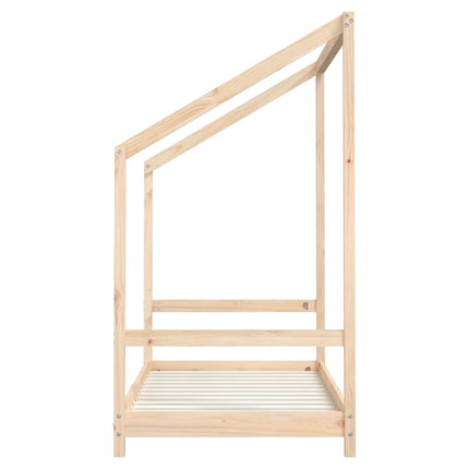 Sängram för barnsäng 2x(80x160) cm massiv furu
