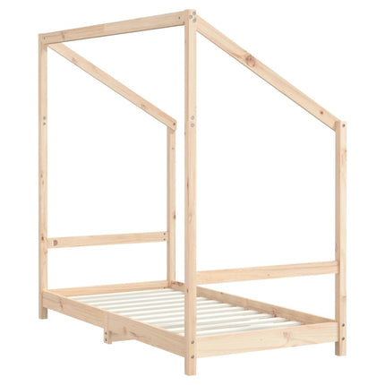Sängram för barnsäng 2x(80x160) cm massiv furu