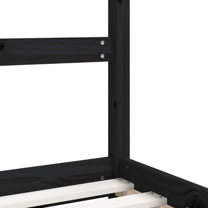 Sängram för barnsäng svart 2x(80x160) cm massiv furu