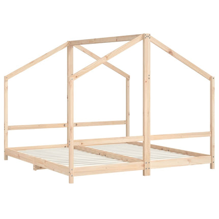 Sängram för barnsäng 2x(90x190) cm massiv furu