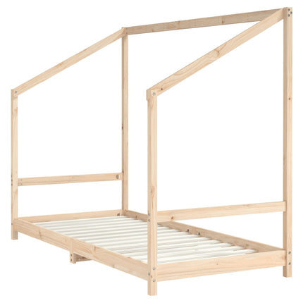Sängram för barnsäng 2x(90x190) cm massiv furu