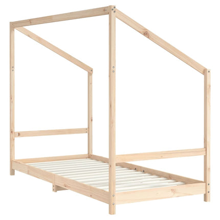 Sängram för barnsäng 2x(90x190) cm massiv furu