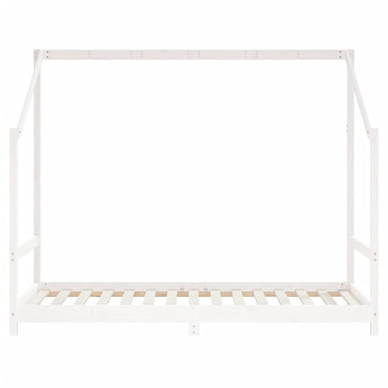 Sängram för barnsäng vit 2x(90x190) cm massiv furu