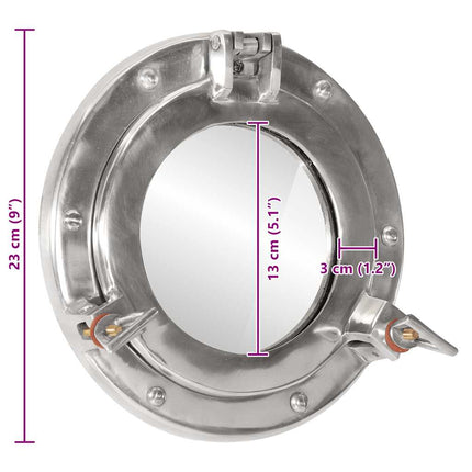 Väggspegel Ø23 aluminium och glas