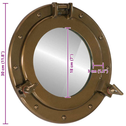 Väggspegel Ø30 aluminium och glas