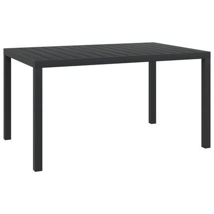 Matgrupp för trädgården 7 delar svart aluminium