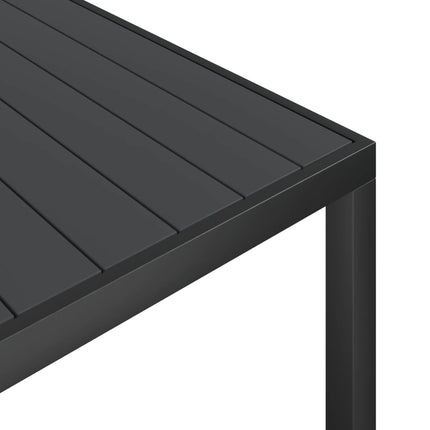 Matgrupp för trädgården 7 delar svart aluminium
