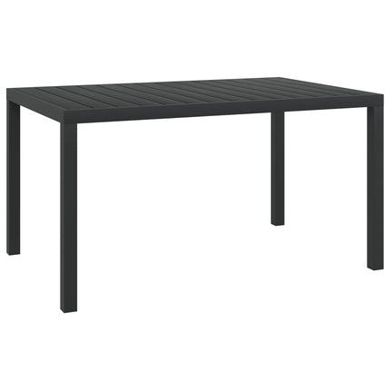 Matgrupp för trädgården 7 delar svart aluminium