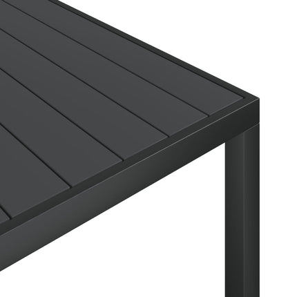 Matgrupp för trädgården 7 delar svart aluminium
