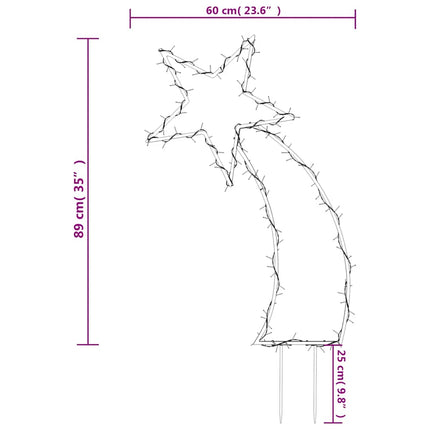 Julmeteor med spett 115 LEDs 85 cm