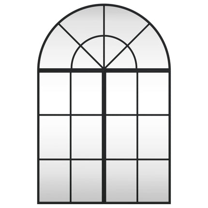Väggspegel svart 60x90 cm bågformad järn